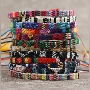 🆕 ✨ BOGO! Stacking set (12) Hippie Boho string Bracelets adjustable UNISEX NEW